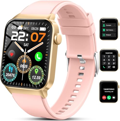 Smartwatch Herren Damen, 1,85\" HD Smartwatch Damen mit Telefonfunktion, Smart Watch Fitnessuhr 113+ Sportmodi, IP68 Wasserdicht, Sportuhr mit Herzfrequenz Schlafmonitor Schrittzähler, für Android iOS