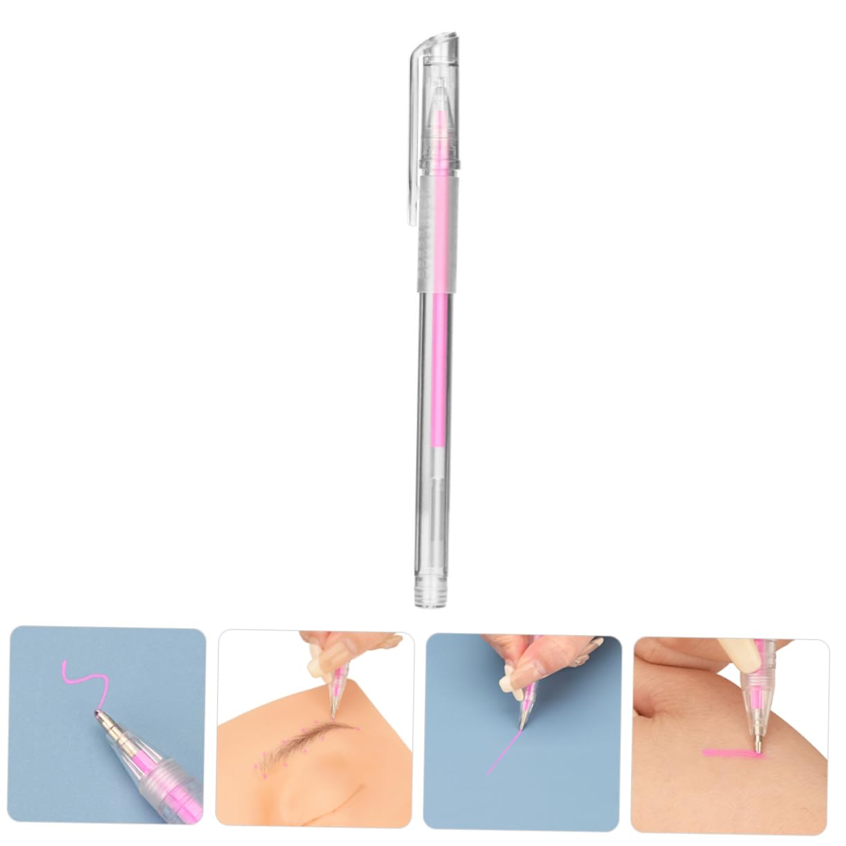 1mm Pink Eyebrow Mapping Pen Microblading for Precise Eyebrow Positioning Makeup Tool for Contouring and Tattooing