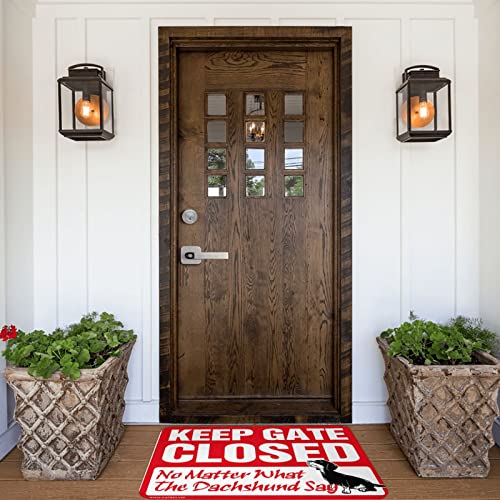 Tapis de porte maison extérieur Keep Gate Closed Noter What The Teckel Say Mat