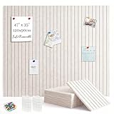 Acidea Große Filz Pinnwand Selbstklebend, 120x90cm, 12 Stück Filzboard Memotafeln Modern mit 50 Pushpins, 30x30cm Fototafel Memo Boards Bulletin Board Wanddekoration für Büro Küche, Fotos Memos