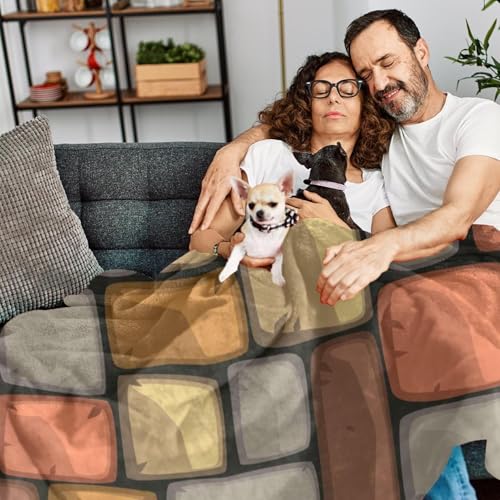 Couverture douce imprimé briques 150x200, le plaid polaire idéal pour cocooner - 7