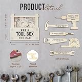 TOKAYEN Religious Father's Day Gift, Wooden Father's Day Craft, New Years Gifts For Dad, God's Tool Box For Dad