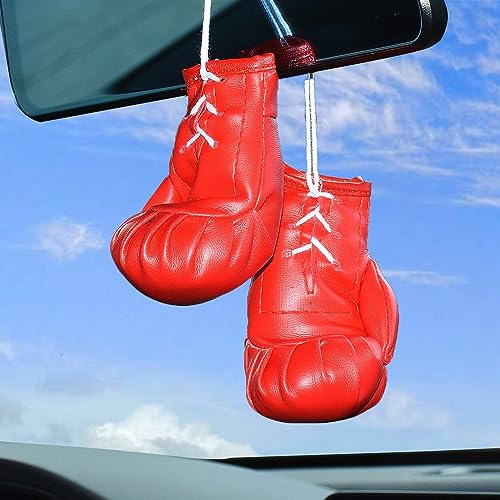 JSCARLIFE 1 paire de mini gants de boxe pour miroir de voiture, gants de boxe à suspendre, gants de boxe miniatures à suspendre, gants de boxe pour la maison, la...