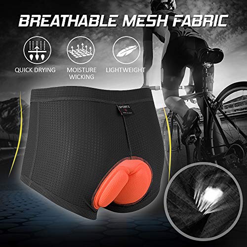 Andoer Shorts de ciclismo feminino 3D acolchoados para bicicleta e ciclistas Shorts respiráveis ​​de