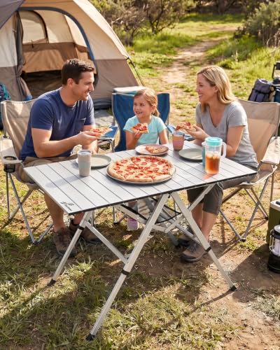 Sportneer Mesa de Camping Plegable Portátil de Aluminio 35.4"x23.6" con Diseño de Apertura Rápida y 3 Alturas Ajustables para Camping, Picnic, Pesca y BBQ miniatura 2