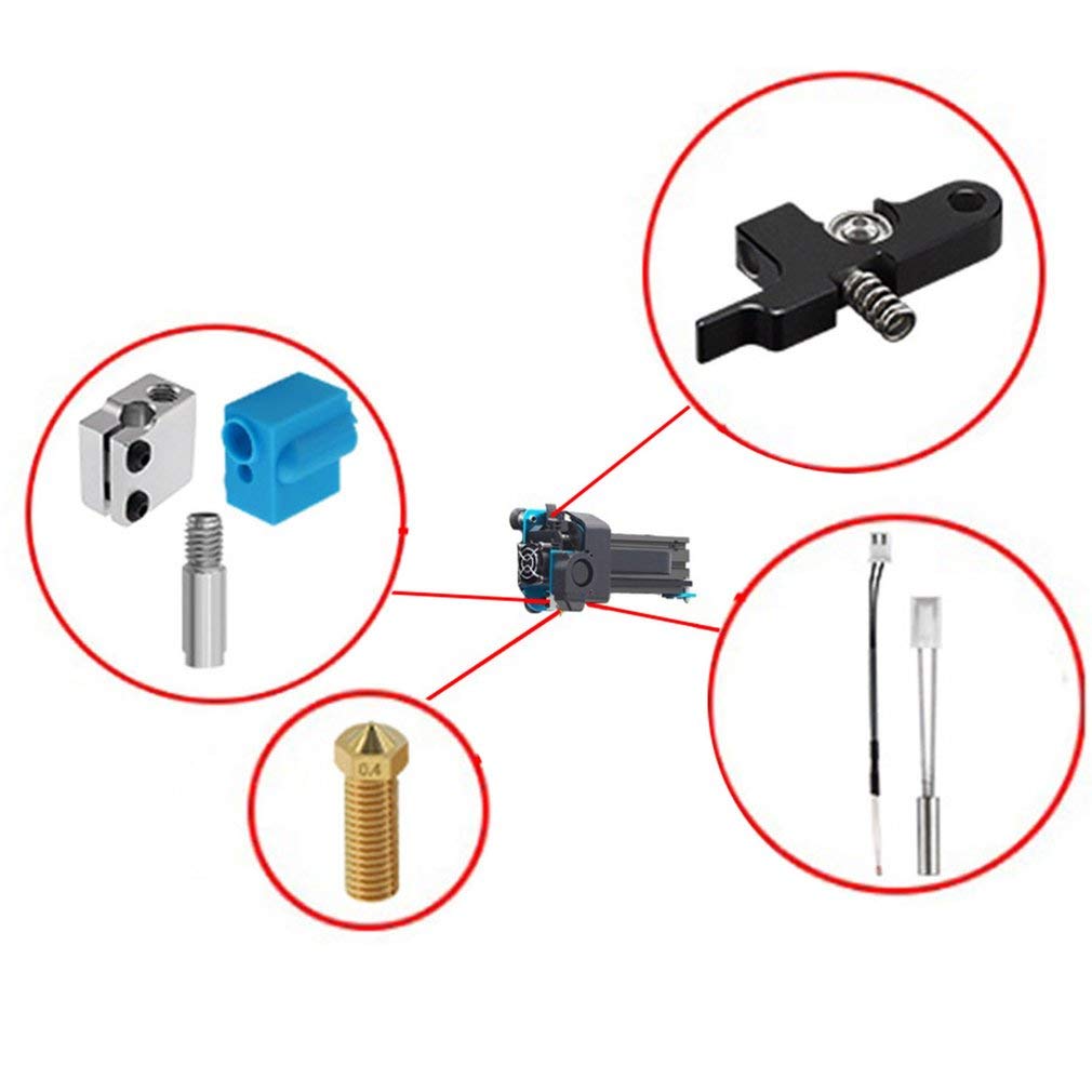 Lysee 3D Printer Parts & Accessories - 3D Printer Thermistor Heating Tube Throat Accessory Kits Suitable for Sidewinder X1/Genius Silicone Sets - (Color: B)