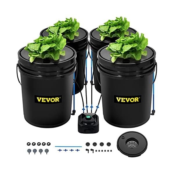 VEVOR DWC Hydroponic System, 5 Gallon 8 Buckets, Deep Water Culture