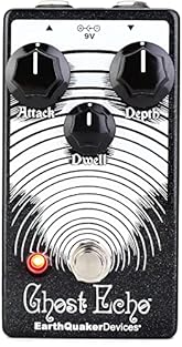 4 5/8'' x 2 1/2'' x 2.25'' with knobs Any standard 9 volt DC power supply with a negative centre 2.1mm barrel. No battery option. Depth: Sets reverb intensity Dwell: Adjusts the length and thickness of the decay. Attack: Sets the delay of the pick at...