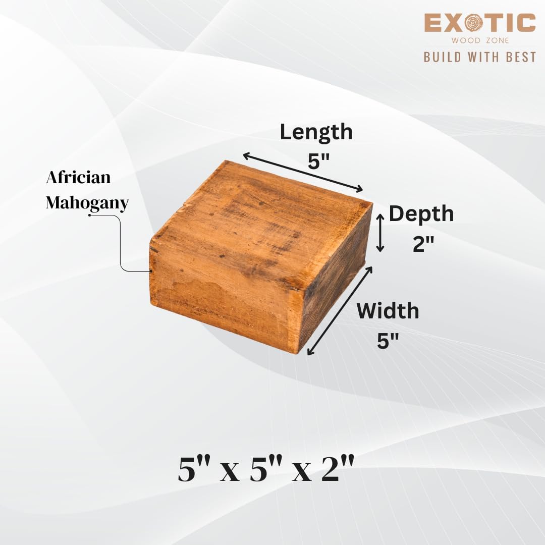 3 Pieces Bowl Blanks 5" x 5" x 2" | Spanish Cedar, African Mahogany & Padauk Hardwood for Lathe Turning, Woodworking, and DIY Projects by Exotic Wood Zone
