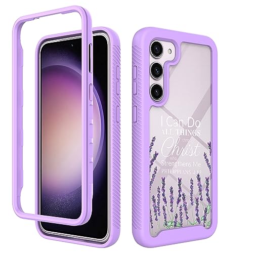 BBSujane Samsung Galaxy S23 Case 6.1 Inch Case for A Samsung S23 Phone Cover for Galaxy Android S23 5G Cases Purple Lavender S23 Slim Case 6.1'' 2023 Heavy Duty Shockproof PC+Soft Silicone Covers