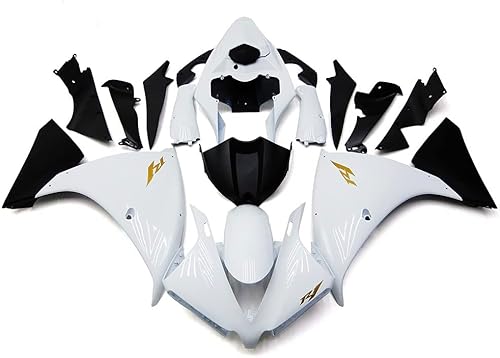 FLPRO - Carenados completos de plástico para motocicleta Yamaha 2009 2010 2011 YZF1000 R1 YZF-R1 09 10 11 ABS inyección carrocería blanco negro con