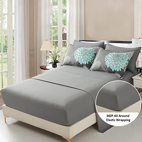 Edredón floral Queen transpirable contra el calor y ropa de cama 7 pzs 5