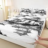 Design chic et poche profonde : ensemble de draps de lit de style vif et joli, parfaitement assorti à votre housse de couette. Poches profondes de 30,5 cm, s'adapte presque à n'importe quel matelas. Drap-housse élastique sur mesure avec un élastique durable, garantit qu'il ne remonte pas et ne bouge pas au milieu de la nuit. Idéal pour la décoration de la chambre.