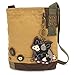 Chala Patch Cross-Body Women Handbag, Canvas Messenger Bag - Brown - Spotted Black Pig