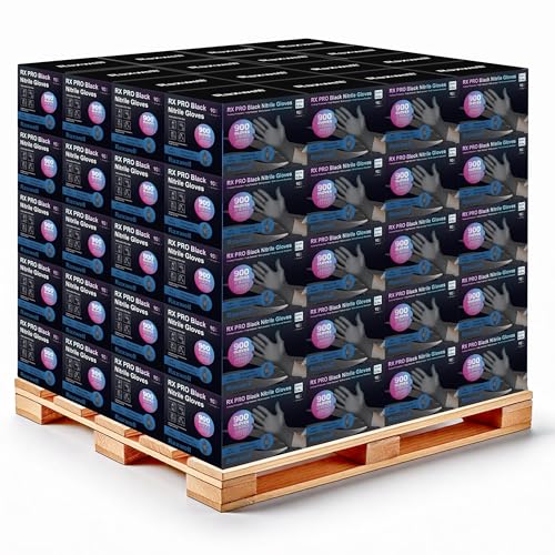 Raxwell RX PRO Black Nitrile Gloves 4.5 mil Large - 105-Cases per Pallet, 1000ct/Case