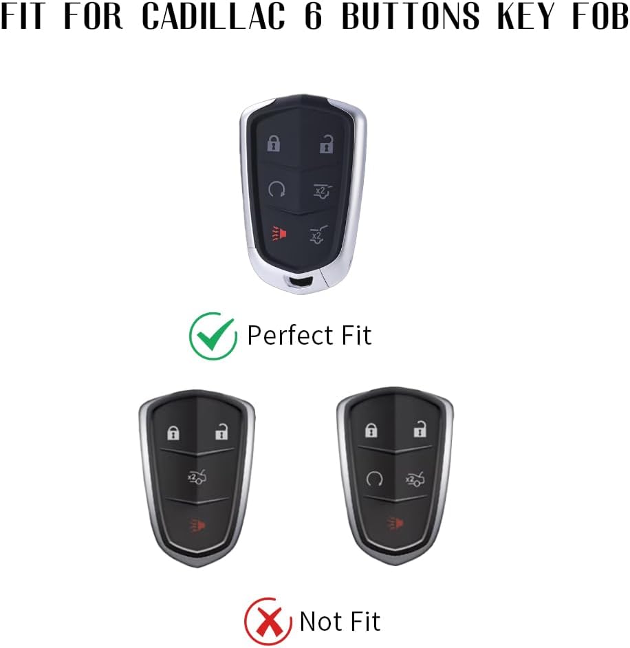 for Cadillac Escalade ESV Key Fob Cover Case 2020 2019 2018 2017 2016 2015 Shell Keychain Car Accessories Accessory Bling Girly Women, Gold White, TPU image 2