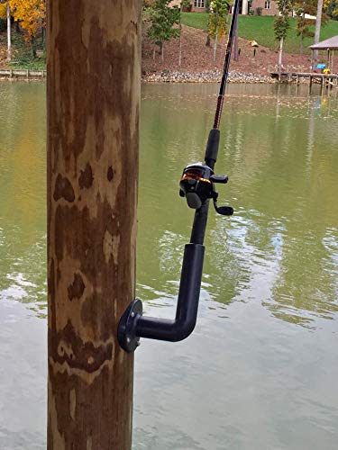 Dock-A-Rod 90 Degree Fishing Rod Holder with Adapter for Round Dock Posts Made in USA
