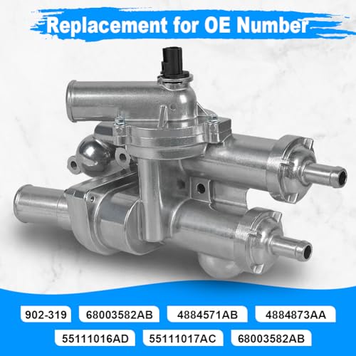 WMPHE Upgraded Aluminium Engine Coolant Thermostat Housing Compatible with Chrysler 200 Sebring Dodge Avenger Caliber Journey Jeep Compass Patriot 2.4L 2007-2020, Replacement for 68003582AB 902-319 - Thumbnail 6