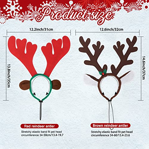 Bwogue Dog Christmas Elk Reindeer Antlers Headbands Set Pet Christmas Costume Accessories Headwear For Medium Large Dogs #TOP1