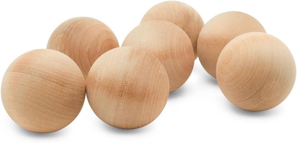 Pinehurst Crafts 1-1/4 Inch Wood Balls, Unfinished Round Wooden Balls, Perfect for Crafts, Decorating and Painting, Pack of 10