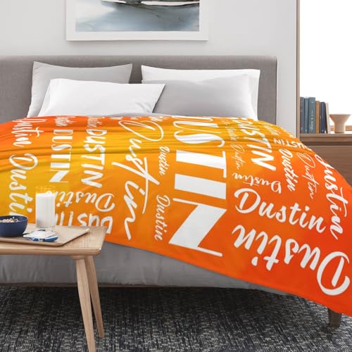 Name Blanket Personalized Name Blanket Customized Blanket with Name Text for Adult Kid Birthday Christmas Mothers Fathers Valentines Day Gift