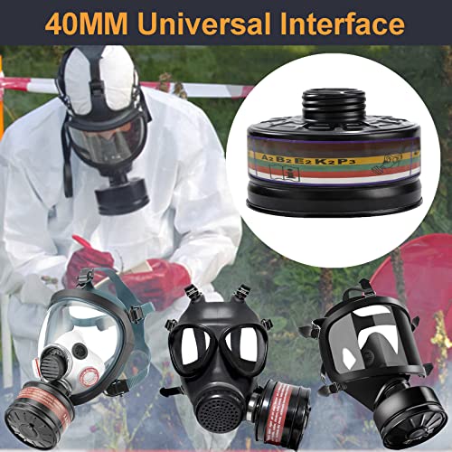 Gas Particulate Filter Tank-Ranksing Respirator Mask Activated Carbon Organic Vapors 40Mm Abekp Steel Filter Cartridges 40Mm For Comprehensive Against All Types Of Gases #TOP5