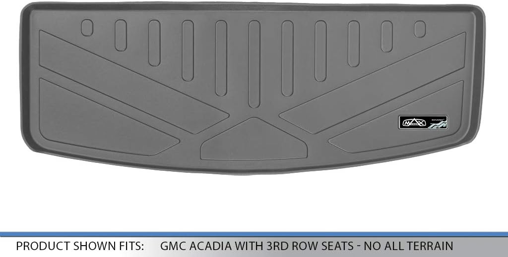 SMARTLINER Cargo Trunk Liner Floor Mat Behind 3rd Row Seat Grey for 2017-2021 GMC Acadia with 3rd Row Seats - No All Terrain