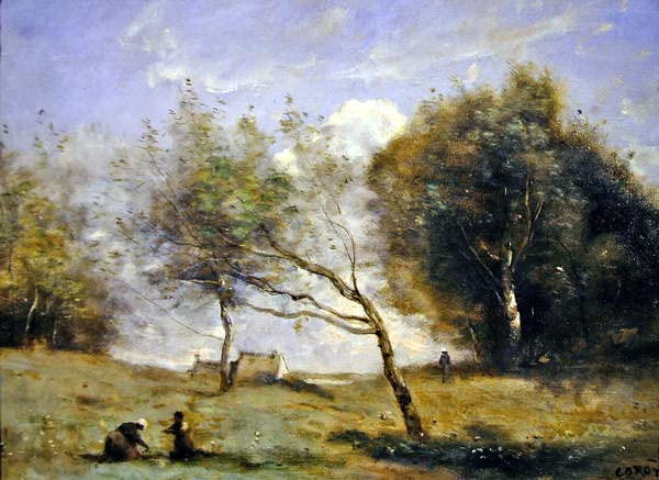 Huile sur toile Jean Baptiste Camille Corot - Une décoration murale élégante style vintage