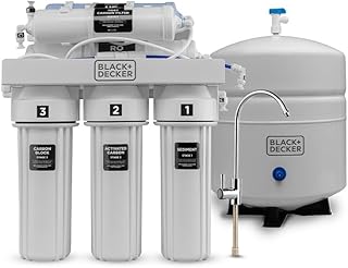 BLACK+DECKER RO 75 Under Sink Water Filter, Alkaline 6-Stage Filtration System, pH+ Remineralization RO Water Filter System,Reduces PFAS, PFOS, Microplastics, NSF/ANSI 58 Certified