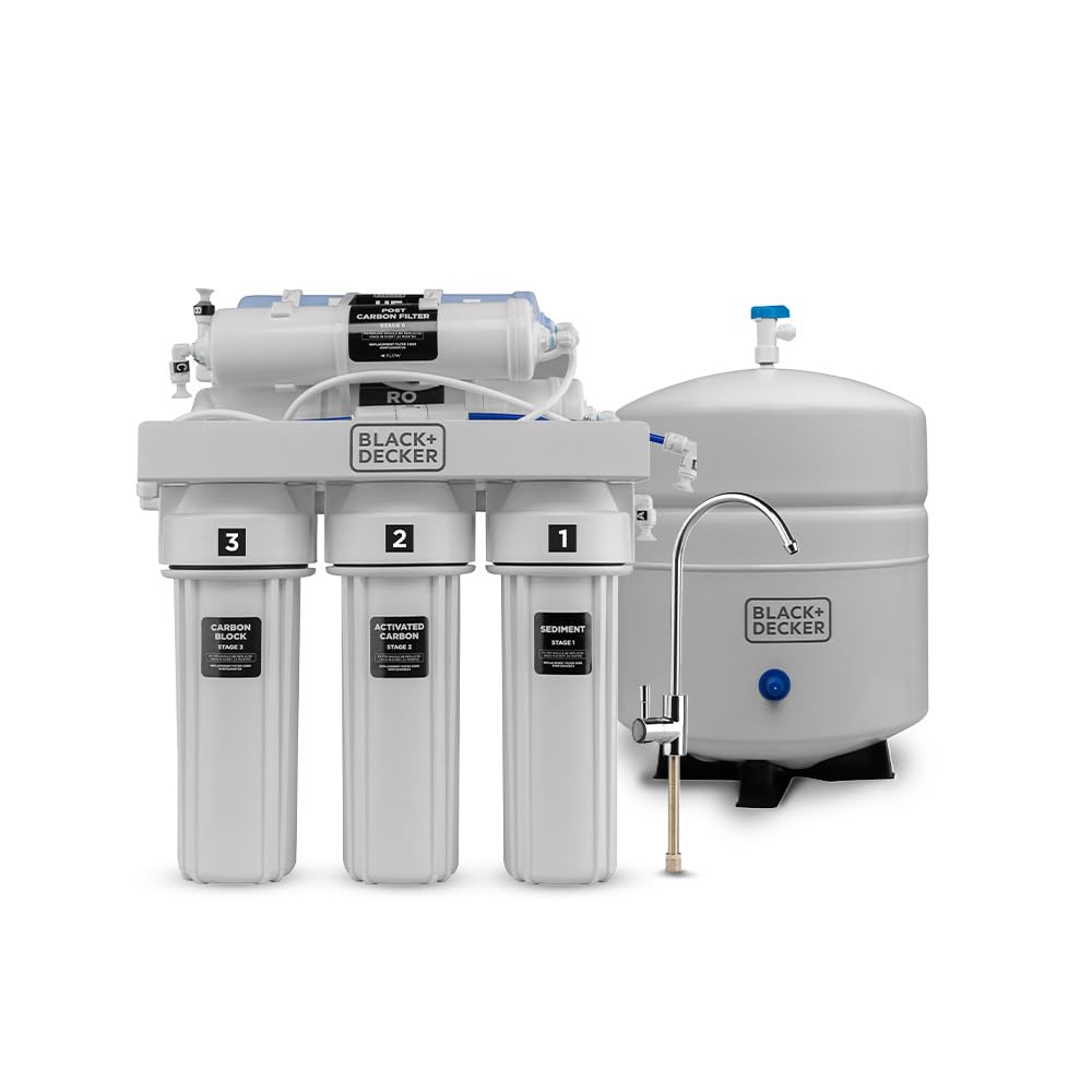 BLACK DECKER RO 75 Under Sink Water Filter Alkaline 6-Stage Filtration System pH Remineralization RO Water Filter System