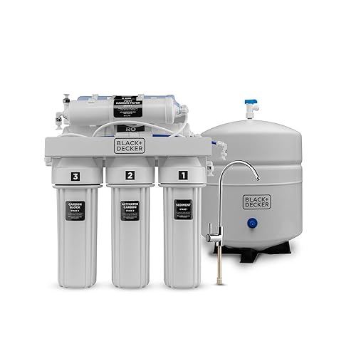 BLACK+DECKER RO 75 Filtro de agua debajo del fregadero, sistema de filtración alcalino de 6 etapas, sistema de filtro de agua RO de remineralización