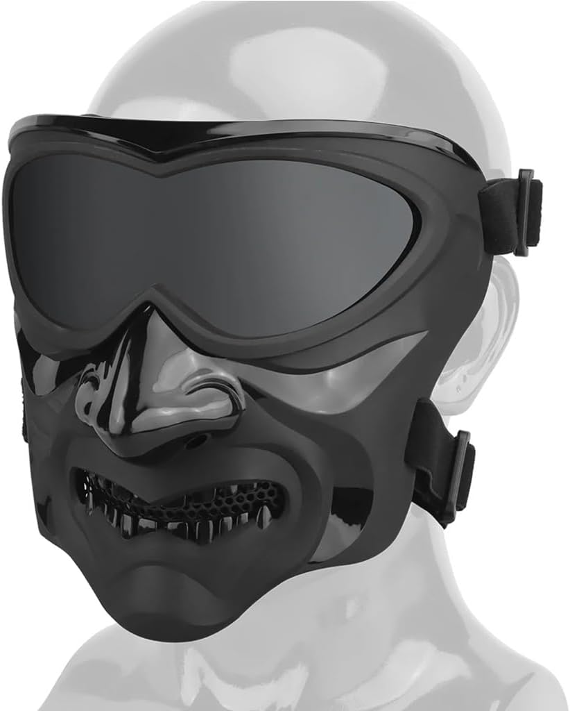 Tactical Full Face Mask Eye Protective Military Wargame CS CQB Hunting Gear Cosplay Halloween Costume Airsoft Paintball (Color : BCP)