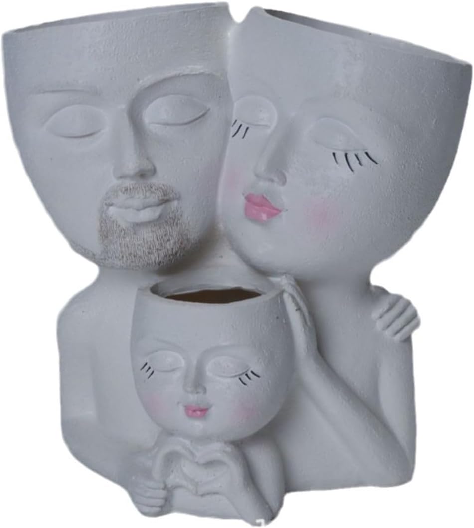 Head Planter Face Pots for Plants, Family Face Planters Novelty Face Vase, Unique Flower Pots Decorative Plant Planters for Indoor Outdoor Home Garden Succulents Cactus,A
