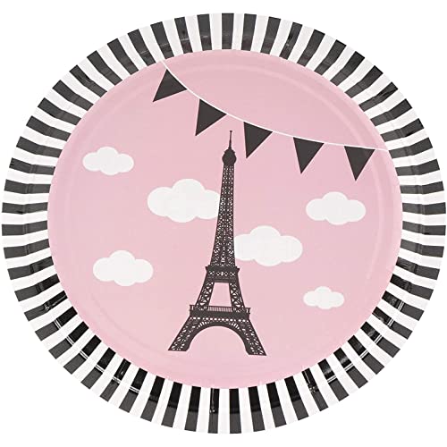 Parisian Party Bundle, Includes Plates, Napkins, Cups, And Cutlery (24 Guests,144 Pieces) #TOP3