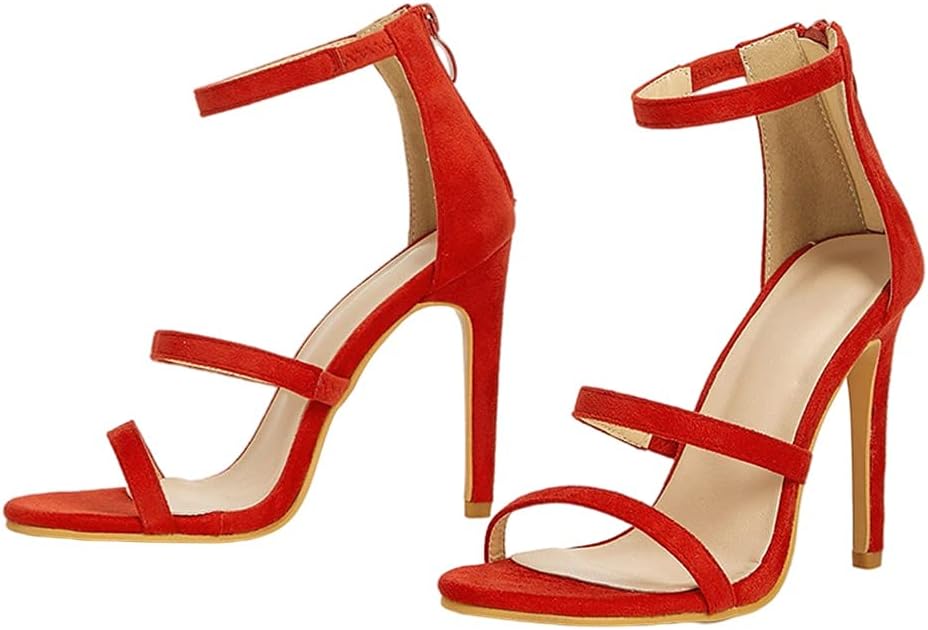 Red strappy heels amazon Clearance