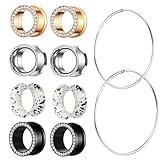 TIANCI FBYJS Stainless Steel Ear Tunnels Saddle Gauges For Ear Silicone Soft Flexible Earrings Gauge Plugs Expander Stretcher Body Piercing Jewelry 0g 2g 00g 1/2'' Set (6mm=2g)