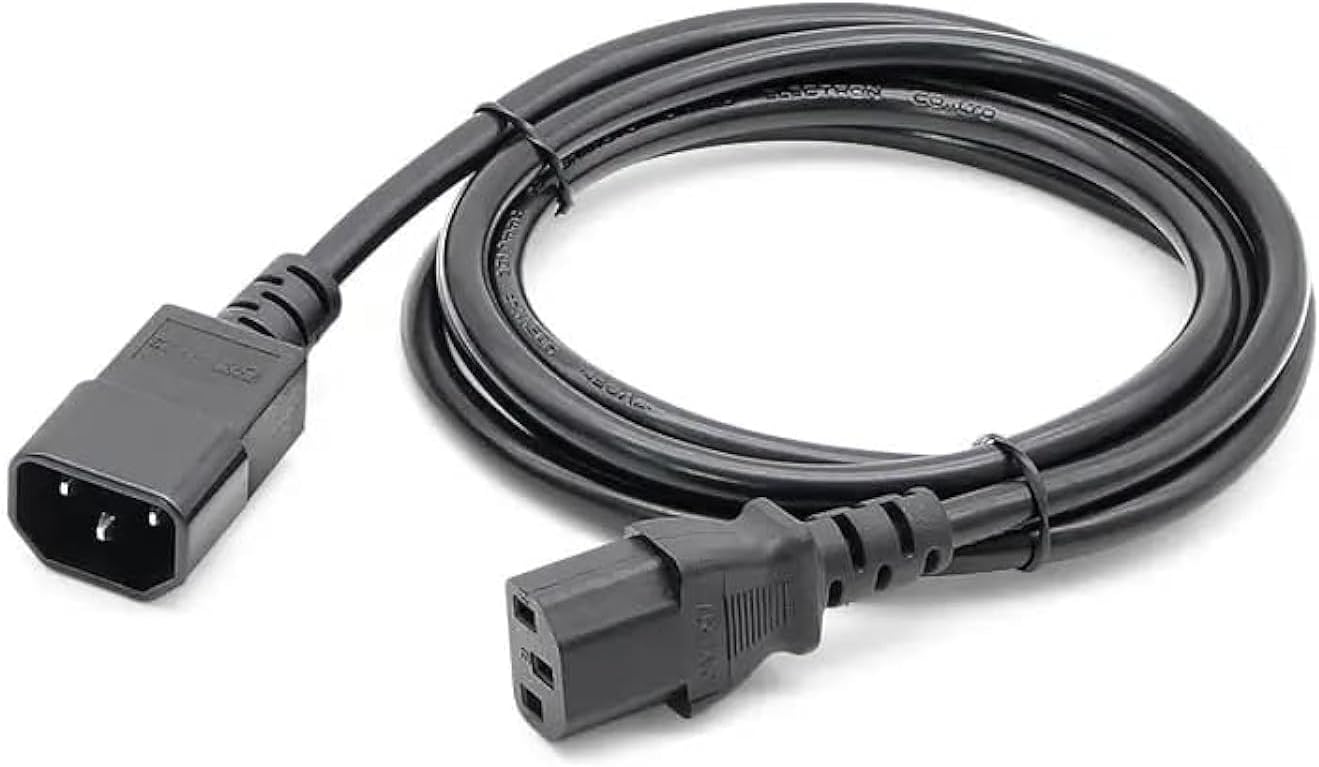 DKURVE® C13 to C14 2-Pack Computer to PDU Power Extension Cord 18awg, Power Extension Cable (IEC C14 to IEC C13 PDU Power Cord) Computer to PDU 10 Amp Power (1.8M)