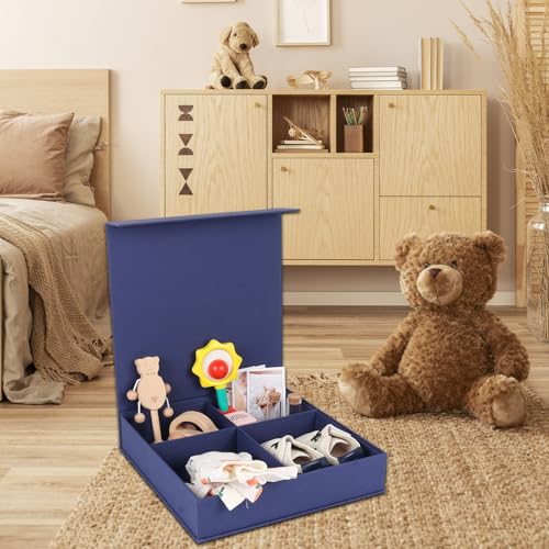 Baby Keepsake Box, Newborn Keepsake Box with 5 Additional Items,Baby Memory Box for Baby Girl & Boy,Gift for Baby Shower, New Parents Gifts (Blue)