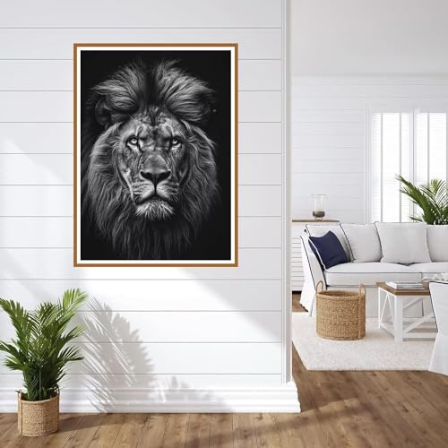 Diamond Painting lion 5D kit complet grand format 60x90cm pour adulte