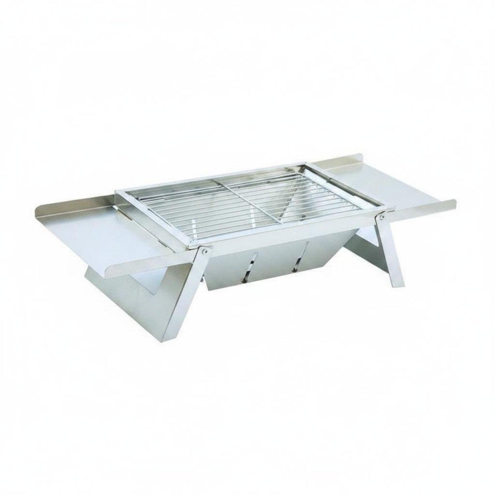 Stainless Steel Tabletop BBQ Grill Easy to Install Portable Smoky Grill Compact Foldable Barbecue Cooker for Camping, Indoor M Standard-image-2
