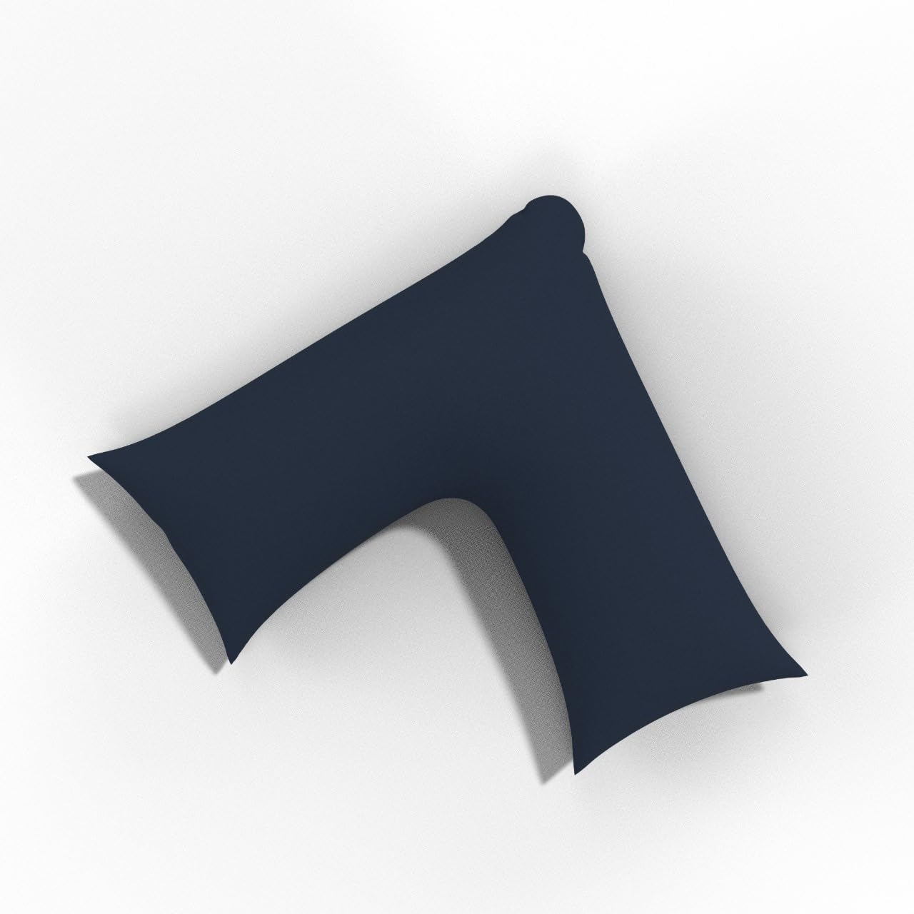 ARLINENS V Pillow With Pillowcase - Orthopedic V Pillow, Hollow Fiber V Pillow For Neck, Back, Pregnancy & Nursing Support Pillow-with polycotton pillowcase Standard Size 74 x 34cm (Navy Blue)