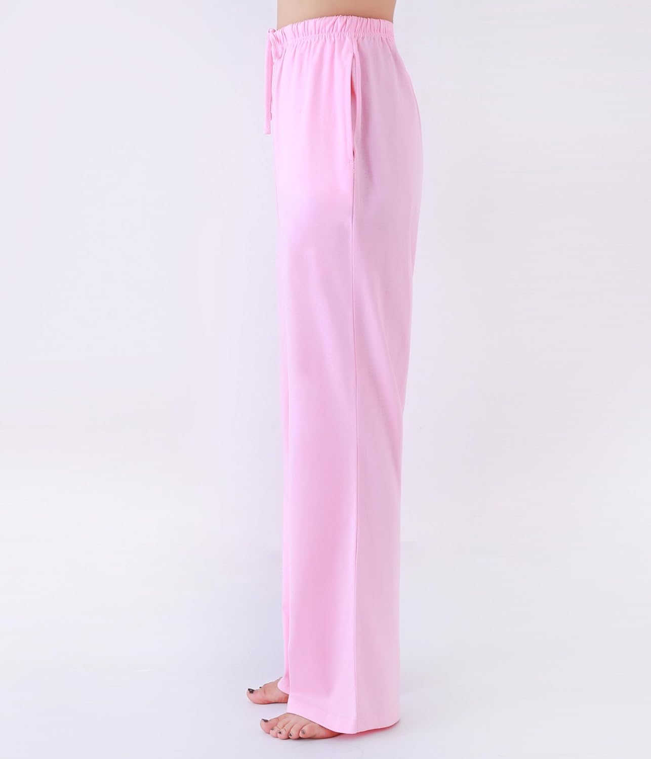 Women's Soft 100% Cotton Pajama Pants with Pockets - Comfortable Lounge Sleep Pants, Breathable PJ Bottoms - Image 3