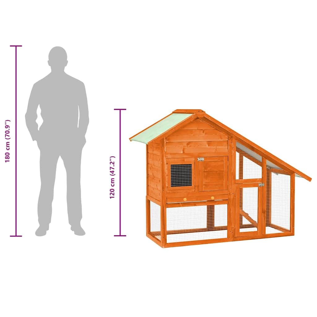vidaXL Conejera Gallinero Ponedero Rústica Caseta Casa Jaula Conejo Mascota Roedor Animales Pequeños Choza de Pollo Madera Maciza de Abeto