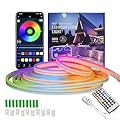 HELIAN Neon Rope Lights, LED Strip Lights with Music Sync, DIY Design, IP65 Waterproof, Timer, APP Control, Neon Lights for Gaming Room Living Bedroom Wall Decor Chrismas (Lights 16.4FT)
