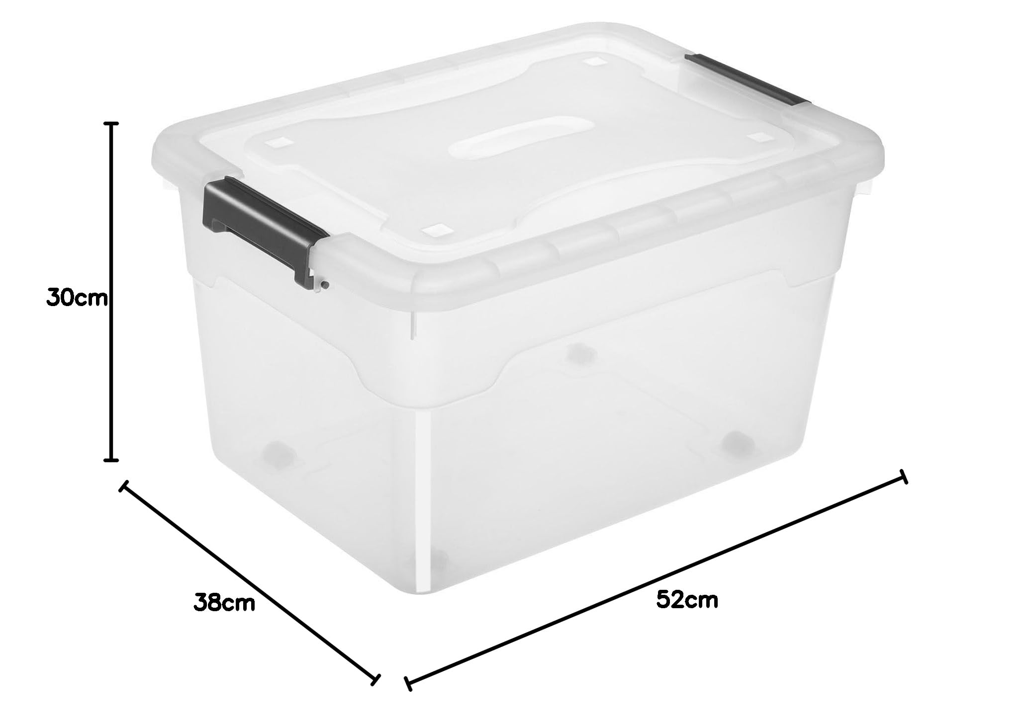 Juskys Aufbewahrungsbox mit Deckel 4er Set 45 L, transparent, groß – Ansicht 8