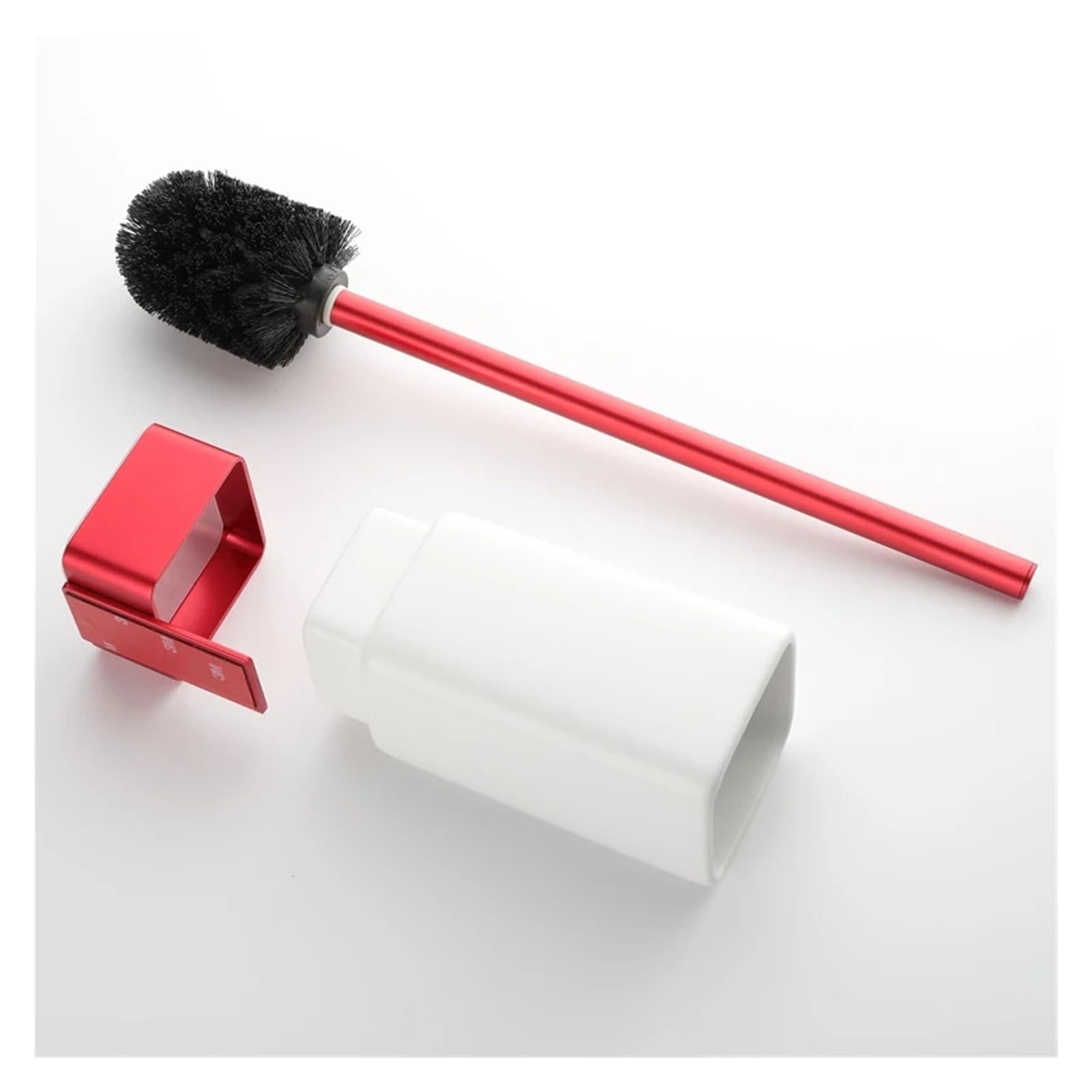 Porte-brosse WC adhésif 3M rouge : fini les trous dans le carrelage
