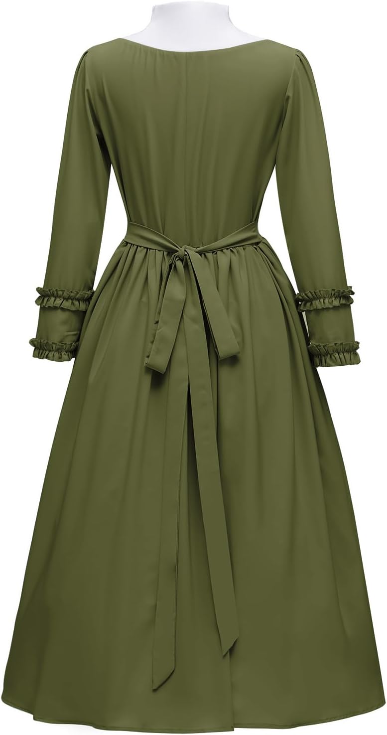 Abaowedding Colonial Dress for Women Pioneer Costume Modest Prairie Colonial Civil War Dress - Image 2