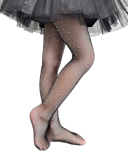 Jastore Girls Halloween Tights Fishnet Tight Sparkle Rhinestone Hollow Out Pantyhose Kids Bling Mesh Stockings2