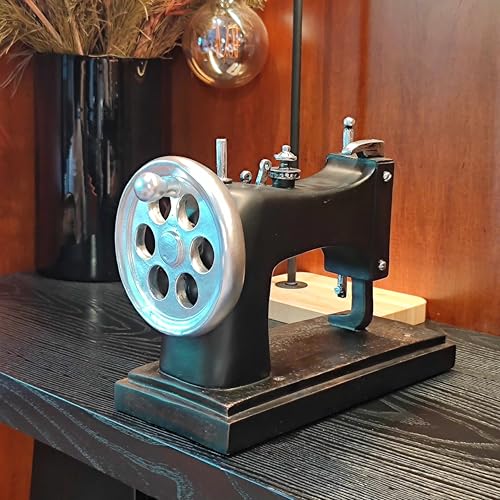 LANDCHY 8.3''H Vintage Sewing Machine Model Figurine Retro Resin Needlework