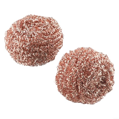 Lot de 10 boules à récurer en fil de fer plaqué cuivre, anti-rayures pour casseroles, poêles, ustensiles de cuisine, tampons de nettoyage de cuisine résistants à la rouille